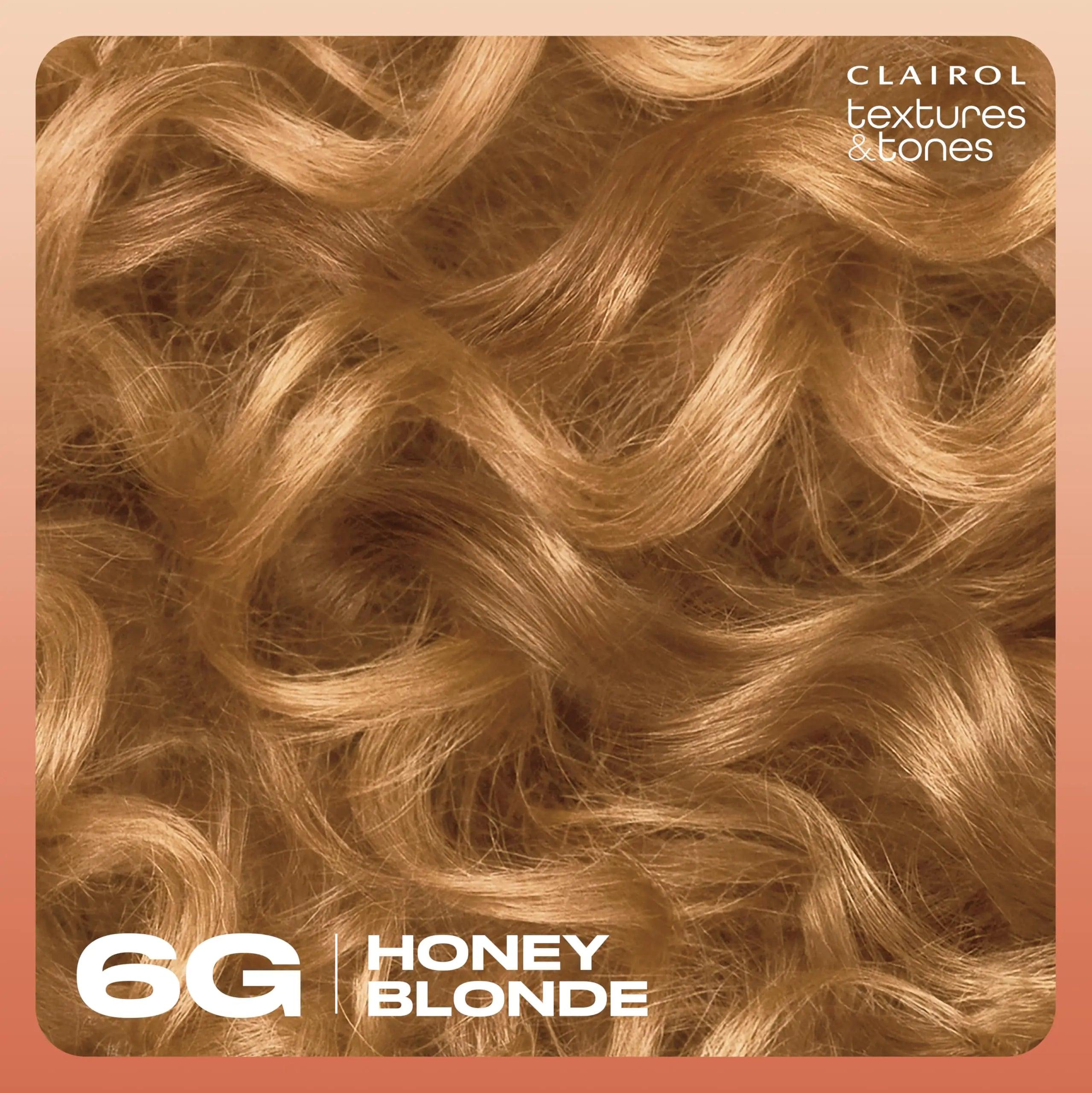 Clairol Textures & Tones Permanent Hair Dye, 6G Honey Blonde Hair Color, Pack of 1 5.86 Fl Oz (Pack of 1) - Evallys.com # #