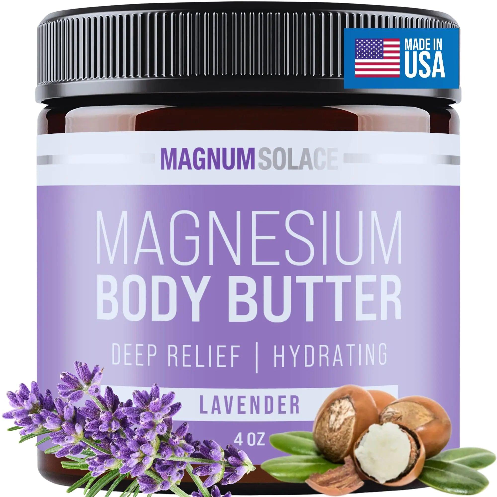 Magnesium Body Butter - Nighttime Magnesium Cream - Lightly Scented (Lavender) Lavender - Evallys.com # #