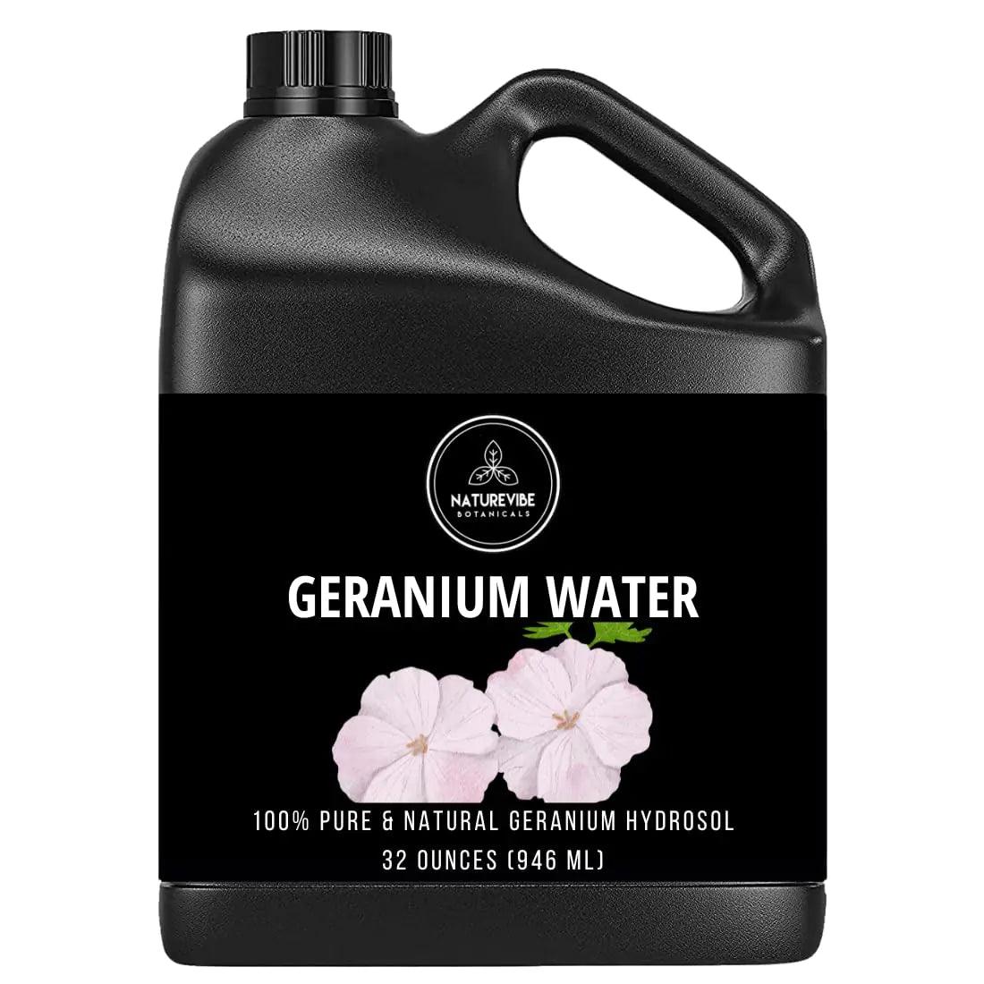 Naturevibe Botanicals Geranium Water 32 Ounces | 100% Pure and Natural | Great for Skin Care and Hair Care 32 Fl Oz (Pack of 1) - Evallys.com # #