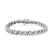 .925 Sterling Silver 1.0 Cttw Round Diamond Miracle Plate and "S" Link Tennis Bracelet (I-J Color, I3 Clarity) - 7" - Evallys.com # #