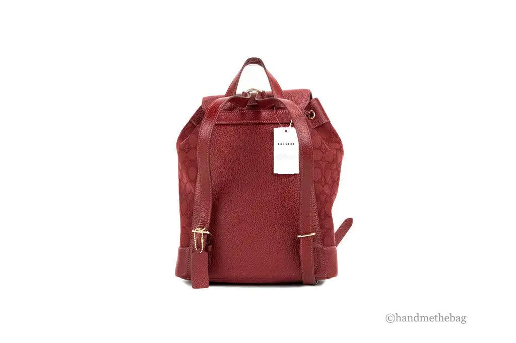 Coach Dempsey Red Apple Jacquard Canvas Logo Patch Backpack - Evallys.com # #