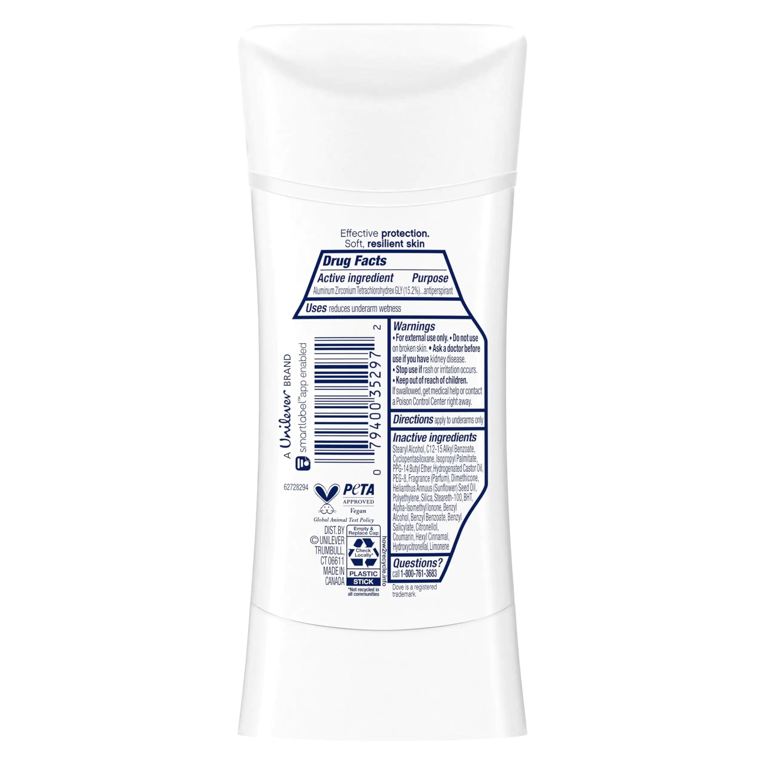 Dove Advanced Care Antiperspirant Deodorant Stick Cool Essentials 4 ct for helping your skin barrier repair after shaving 72 hour odor control and sweat protection with Pro Ceramide Technology 2.6 oz 2.6 Ounce (Pack of 4) - Evallys.com # #