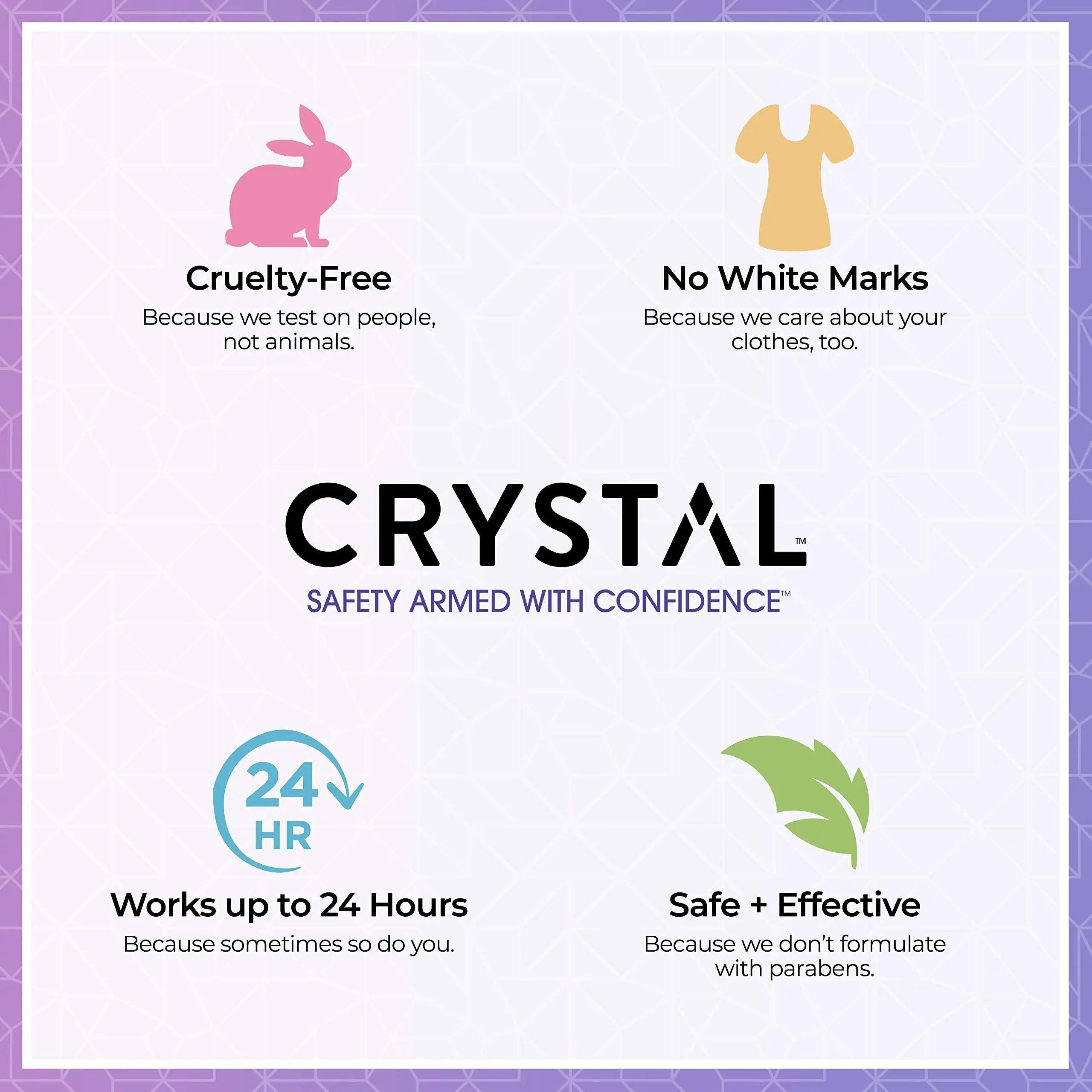 CRYSTAL Aluminum Free Mineral Deodorant Roll-On for Women & Men, Lavender & White Tea - Paraben Free - Certified Cruelty Free & Vegan Deodorant - Prevents Odor Up to 24 Hours,2.25 Fl Oz (Pack of 3) - Evallys.com # #