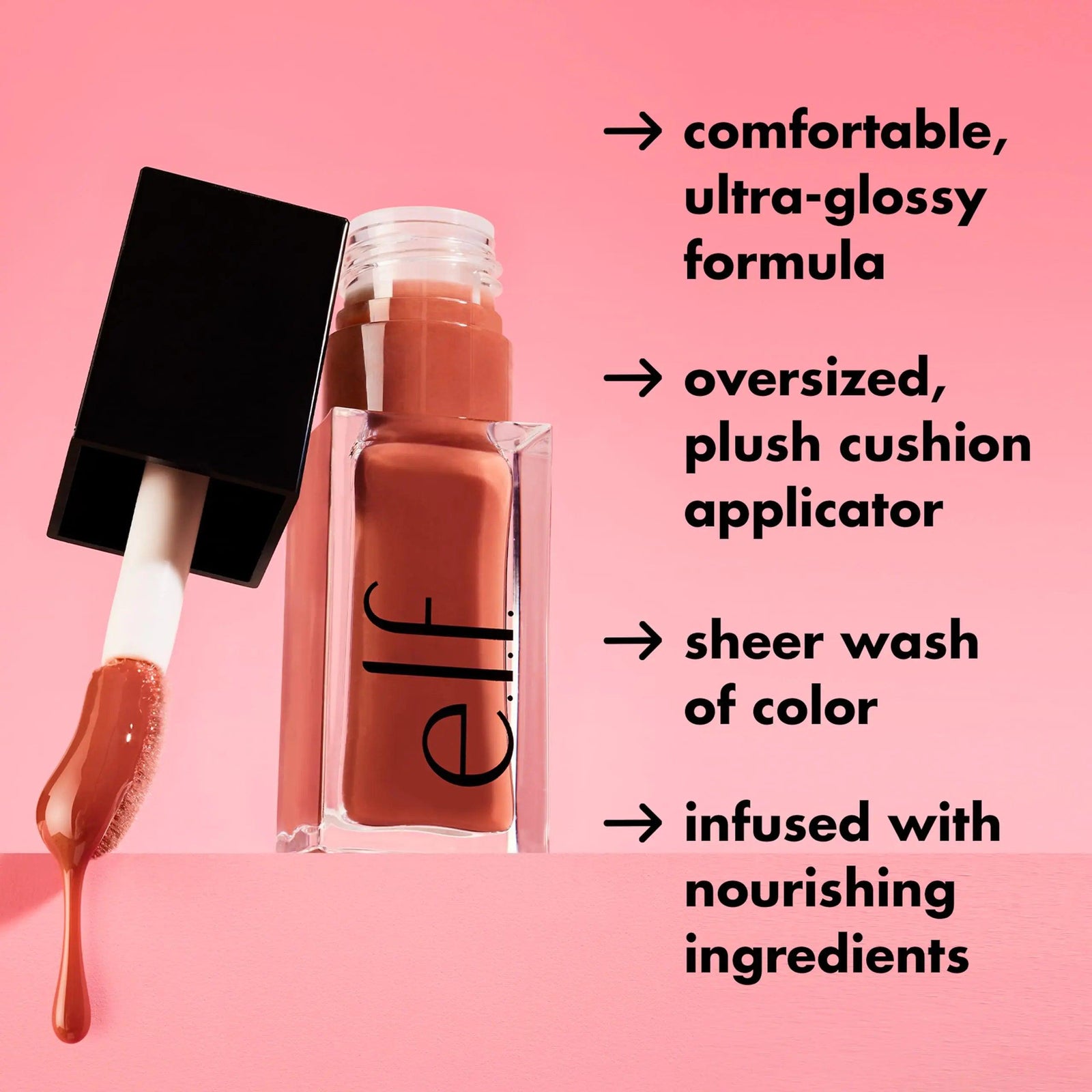 e.l.f. Glow Reviver Lip Oil, Nourishing Tinted Lip Oil For A High-shine Finish, Infused With Jojoba Oil, Vegan & Cruelty-free, Honey Talks 0.25 Fl Oz (Pack of 1) - Evallys.com # #