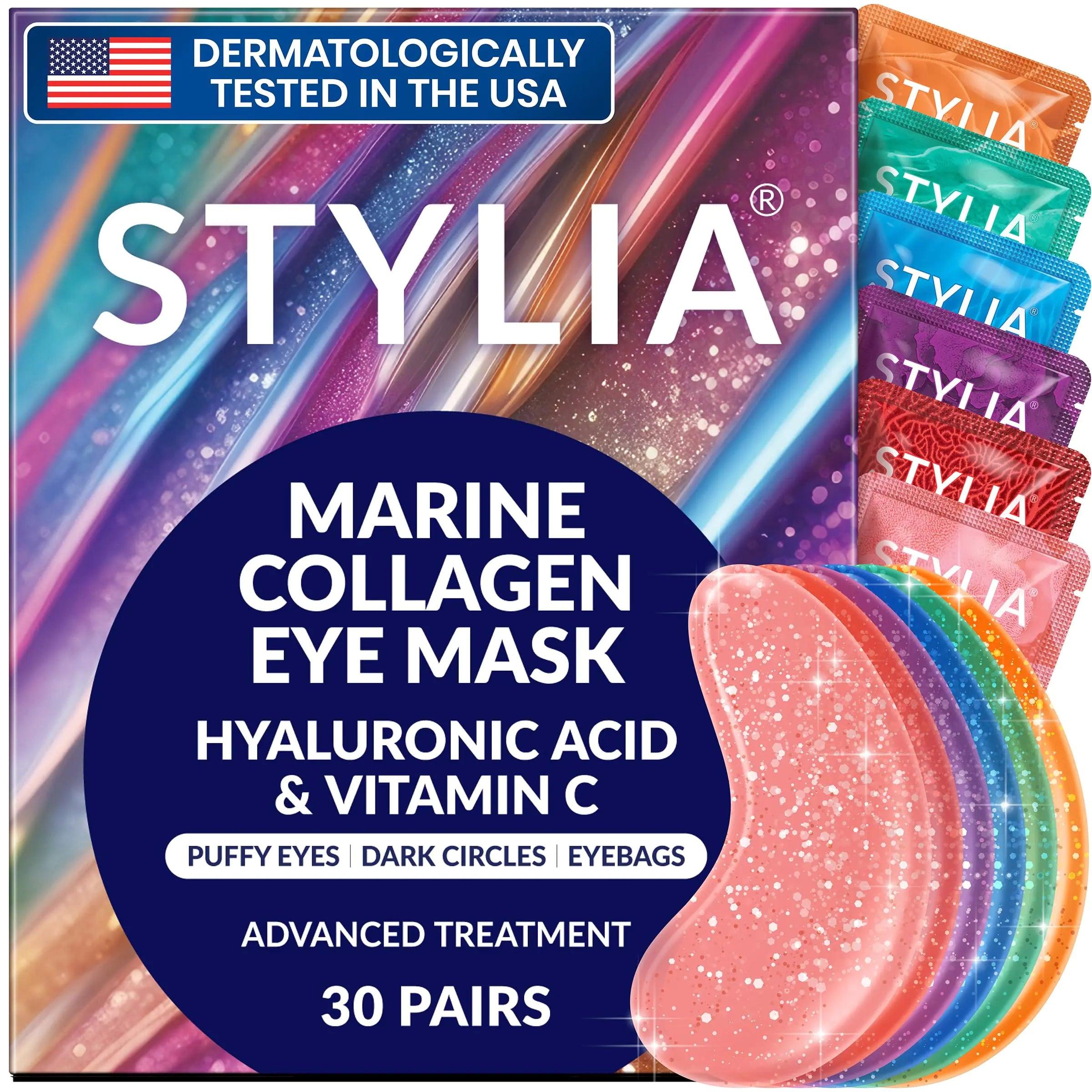 Under Eye Patches for Dark Circles and Puffy Eyes (30 Pairs), Marine Collagen Eye Mask for Puffiness with Vitamin C, Hyaluronic Acid, and Pearl Extract, Eye Gel Pads for Dark Circles and Puffiness 30 Count (Pack of 1) - Evallys.com # #