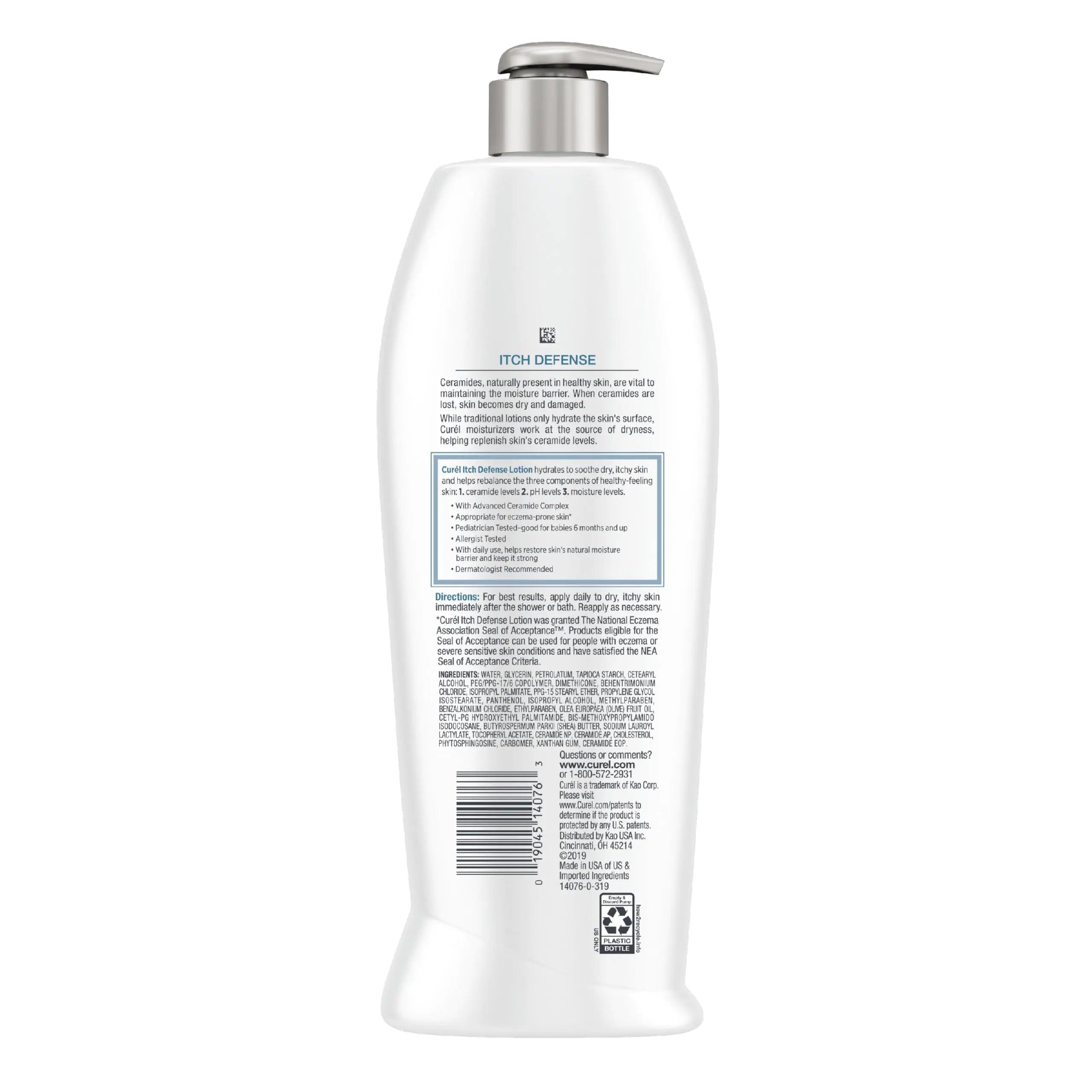 Curel Itch Defense Calming Body Lotion, Moisturizer for Dry, Itchy Skin, Body and Hand Lotion, with Advanced Ceramide Complex, Pro-Vitamin B5, Shea Butter, 20 Ounce, white 20 Fl Oz (Pack of 1) - Evallys.com # #