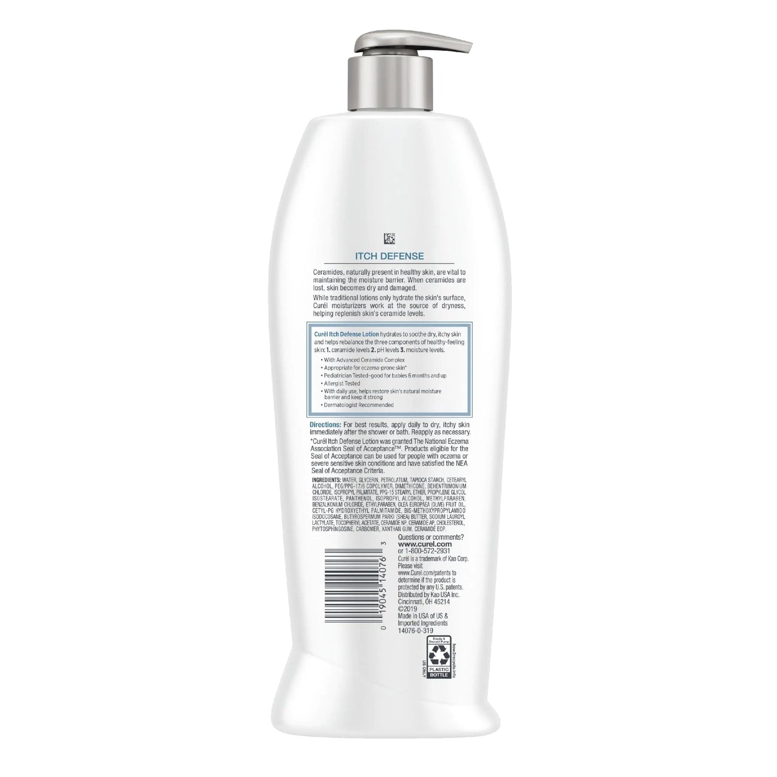 Curel Itch Defense Calming Body Lotion, Moisturizer for Dry, Itchy Skin, Body and Hand Lotion, with Advanced Ceramide Complex, Pro-Vitamin B5, Shea Butter, 20 Ounce, white 20 Fl Oz (Pack of 1) - Evallys.com # #