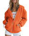 EFAN Women's Drawstring Zip Up Cute Hoodies Fall Jacket Oversized Casual Sweatshirts with Pocket X-Small Orange - Evallys.com # #