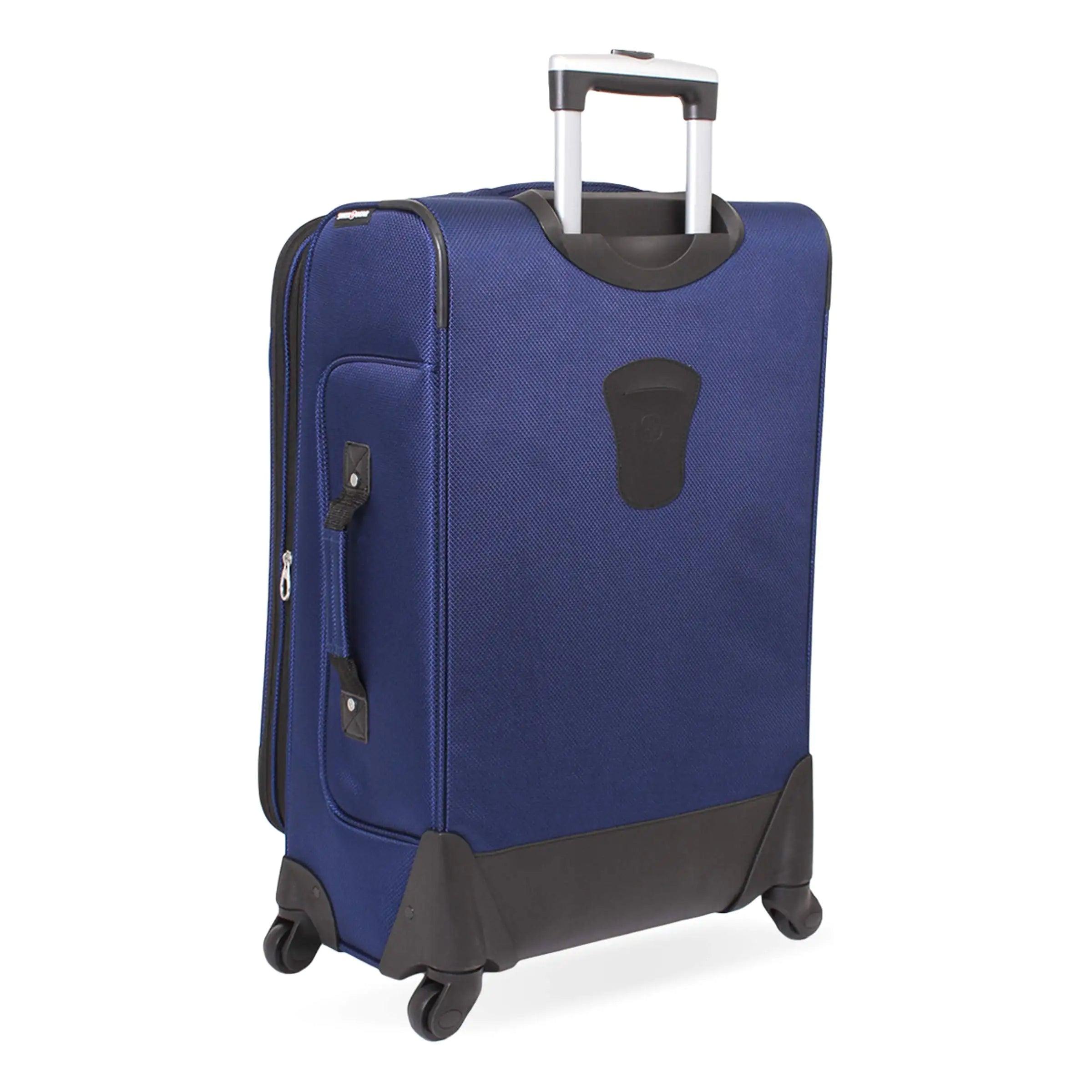 SwissGear Sion Softside Expandable Luggage, Blue, Checked-Medium 25-Inch - Evallys.com # #