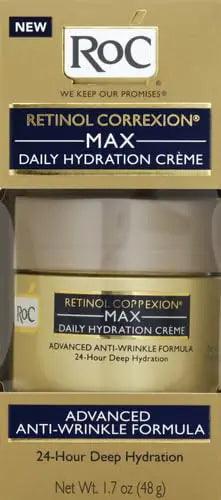 RoC Retinol Correxion Max Daily Hydration Anti-Aging Face Moisturizer with Hyaluronic Acid, Oil Free Skin Care Cream for Fine Lines, Dark Spots, Post-Acne Scars, 1.7 Ounces (Packaging May Vary) Basic - Evallys.com # #