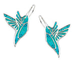 925 Sterling Silver Hummingbird Dangle Earrings - Evallys.com # #