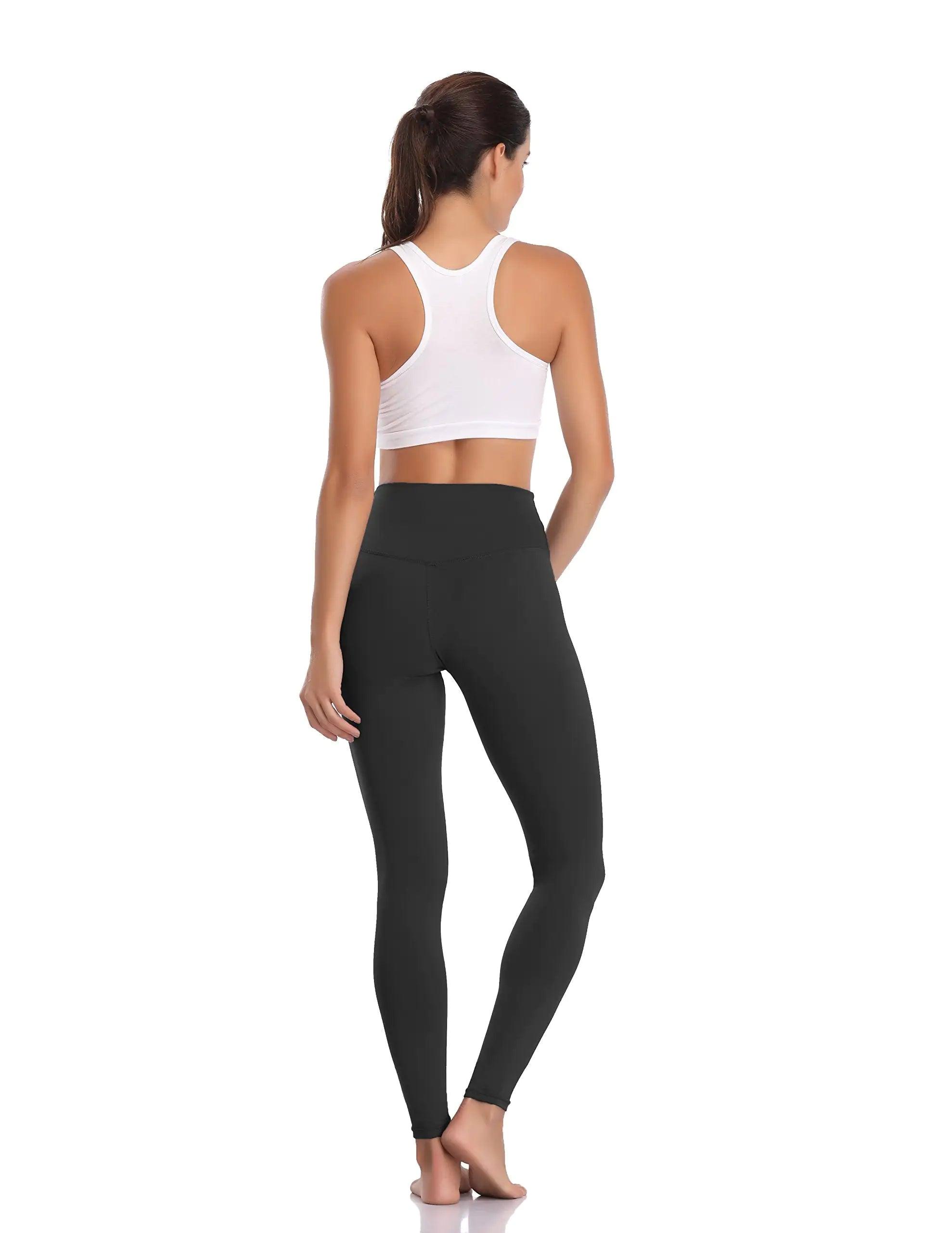 Colorfulkoala Women's Buttery Soft High Waisted Yoga Pants Full-Length Leggings Black Large - Evallys.com # #