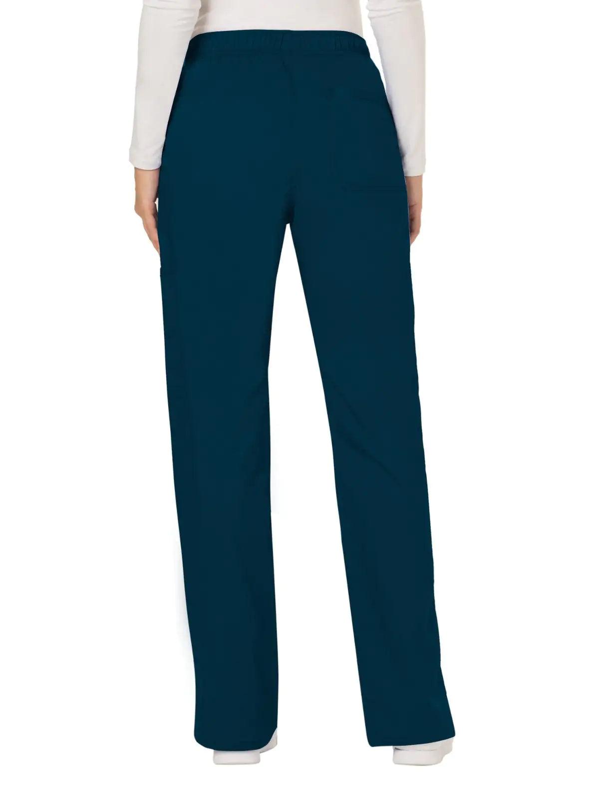 Scrubs for Women Workwear Revolution, Drawstring Scrub Pants, Soft Stretch WW120 Large Tall Caribbean Blue - Evallys.com # #