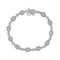 .925 Sterling Silver 1.0 cttw Miracle-set Round-Cut Diamond Pear and Bezel Link Bracelet (I-J, I3) - Size 7.5" - Evallys.com # #