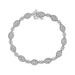 .925 Sterling Silver 1.0 cttw Miracle-set Round-Cut Diamond Pear and Bezel Link Bracelet (I-J, I3) - Size 7.5" - Evallys.com # #