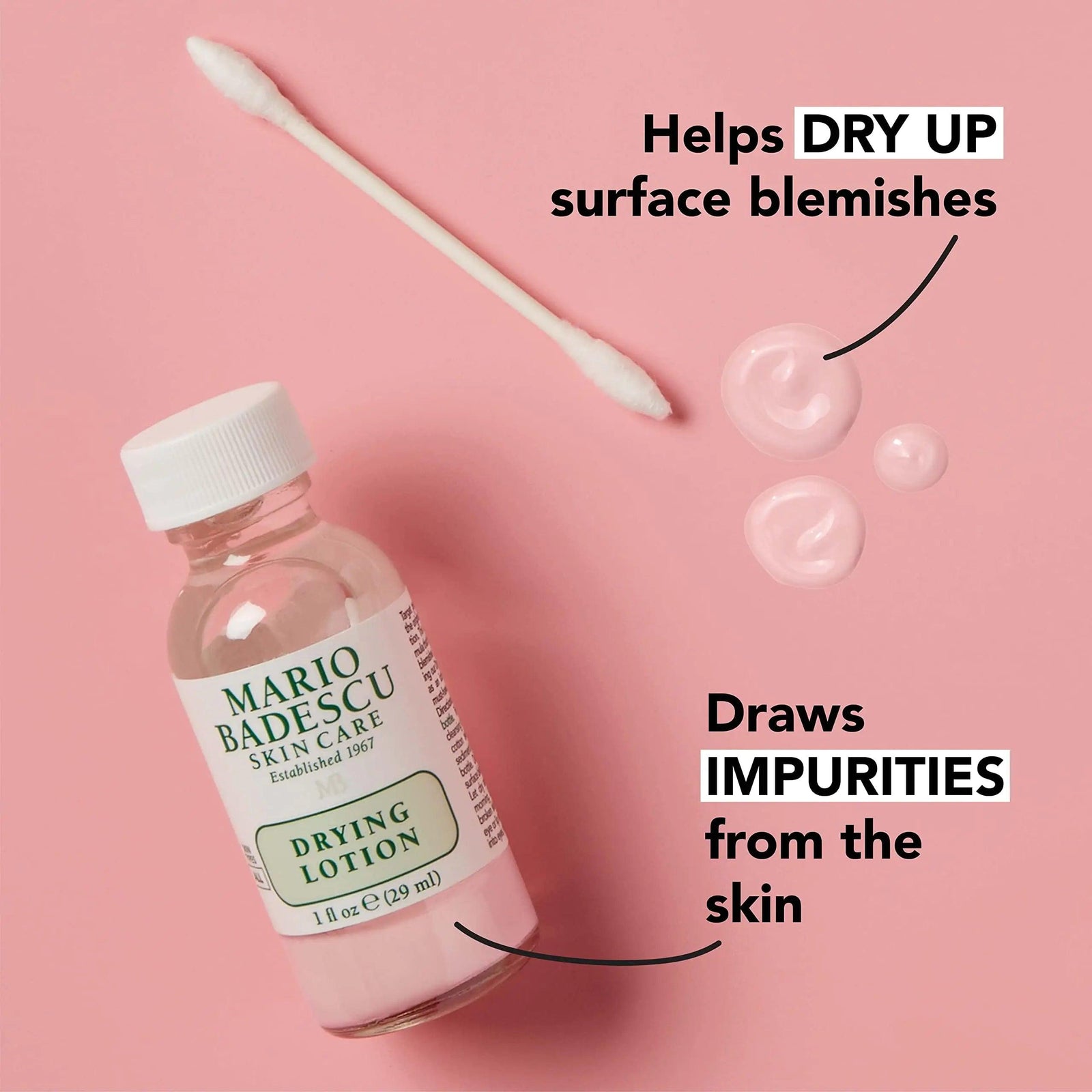 Mario Badescu Drying Lotion for All Skin Types| Blemish Spot Treatment with Salicylic Acid and Sulfur | Dries Surface Blemishes 01 Drying Lotion Glass Bottle, 1 Fl oz - Evallys.com # #