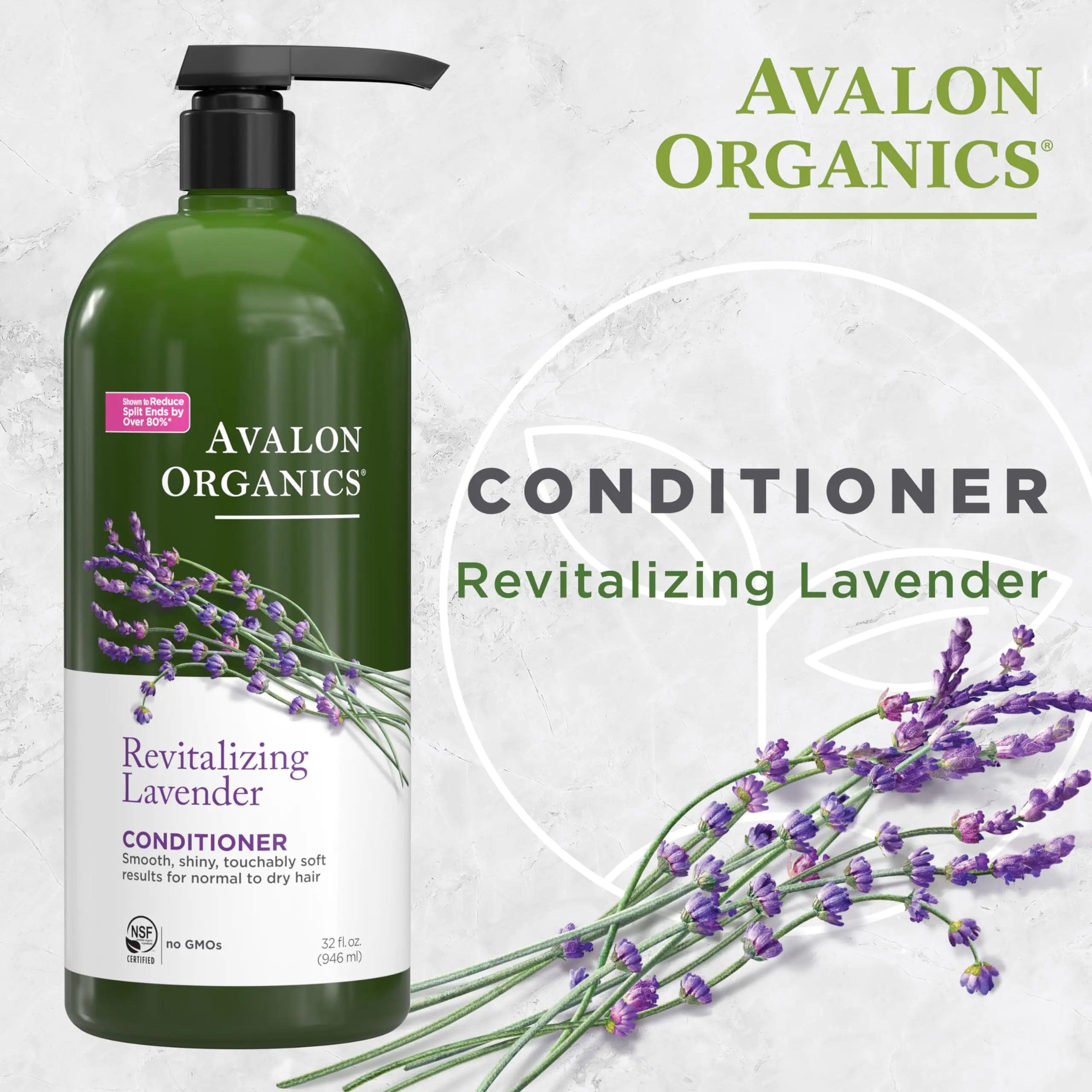 Avalon Organics Revitalizing Lavender Conditioner, For Smooth, Shiny, Touchably Soft Hair For Normal To Dry Hair, 32 Fluid Ounces 2 Pound (Pack of 1) - Evallys.com # #