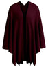 PULI Womens Large Cross Front Poncho Sweater Wrap Topper Knitted Elegant Shawls Cape for Fall Winter 1-burgundy - Evallys.com # #