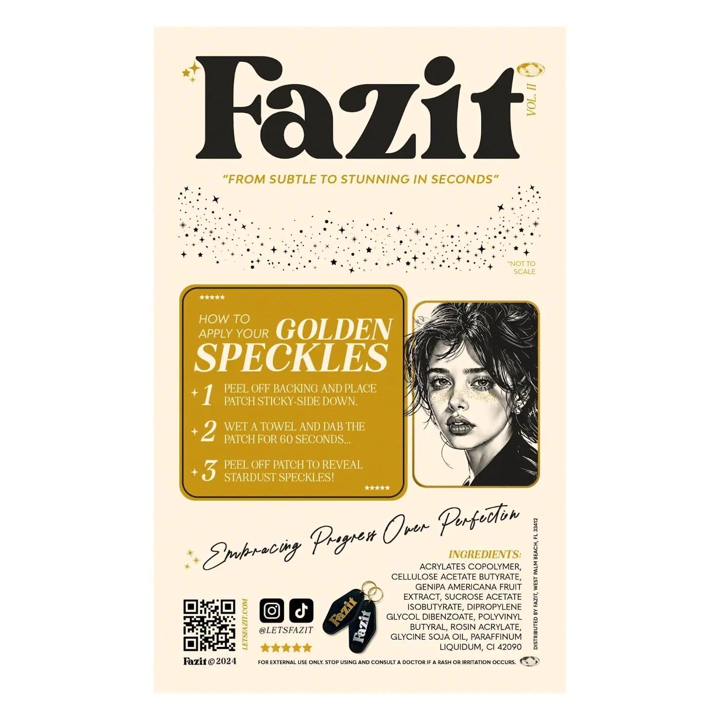 Fazit Makeup Patches - Gold - Face Glitter Makeup Speckles - Glow Up Makeup Patches - Face Glitter Speckles Patches - Cute Glitter Makeup Accessories for Women - Cosmetic Glitter for Face - 6 Count - Evallys.com # #