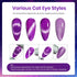 Beetles 6 Colors Summer Neon Cat Eye Gel Nail Polish Kit with Double-ended Magnet, Bright Orange Blue Green Purple Holographic Glitter Magic Spells Soak Off UV Led Gel Nail Polish Set Nail Art 0 - 6 Colors Cat Eyes Magic Spells - Evallys.com # #