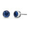 14K White Gold 1.0 Cttw Blue Lab Grown Diamond Screw-Back Classic Bezel Solitaire Stud Earrings (Blue Color, VS2-SI1 Clarity) - Evallys.com # #