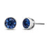 14K White Gold 1.0 Cttw Blue Lab Grown Diamond Screw-Back Classic Bezel Solitaire Stud Earrings (Blue Color, VS2-SI1 Clarity) - Evallys.com # #