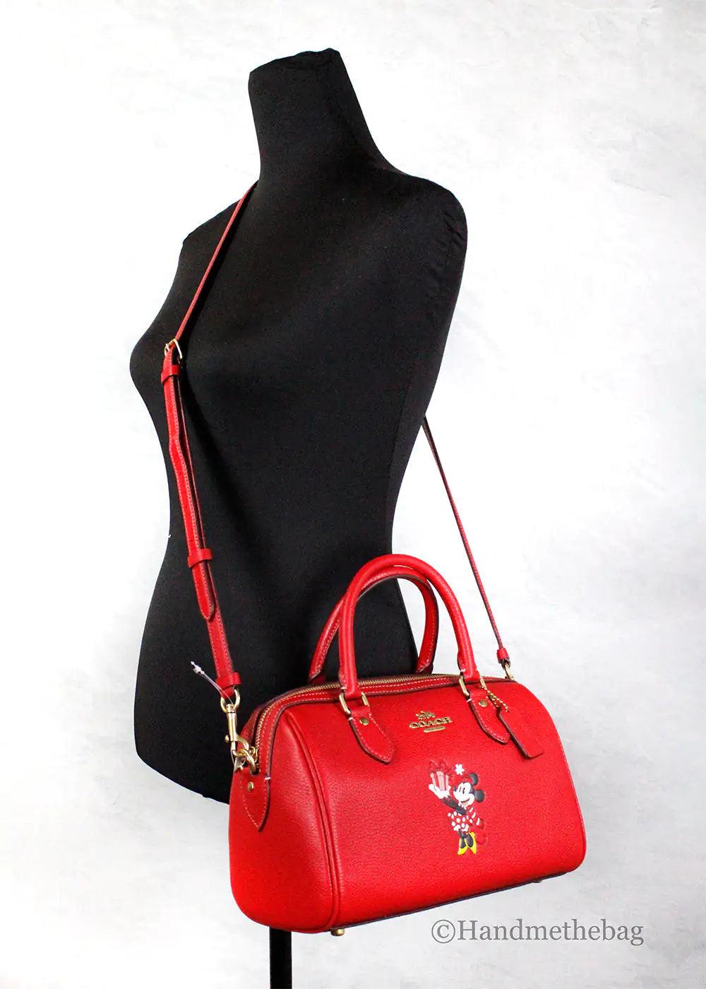 Coach X Disney Rowan Medium Red Minnie Mouse Satchel - Evallys.com # #