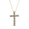 10K Yellow Gold Plated .925 Sterling Silver 1.00 Cttw Traditional Diamond Cross 18" Pendant Necklace (Champagne color, I2-I3 Clarity) - Evallys.com # #