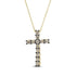 10K Yellow Gold Plated .925 Sterling Silver 1.00 Cttw Traditional Diamond Cross 18" Pendant Necklace (Champagne color, I2-I3 Clarity) - Evallys.com # #