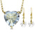 Gold Plated Silver Heart Jewelry Set 120 Languages I Love You Necklace and Crystal Earrings - Evallys.com # #