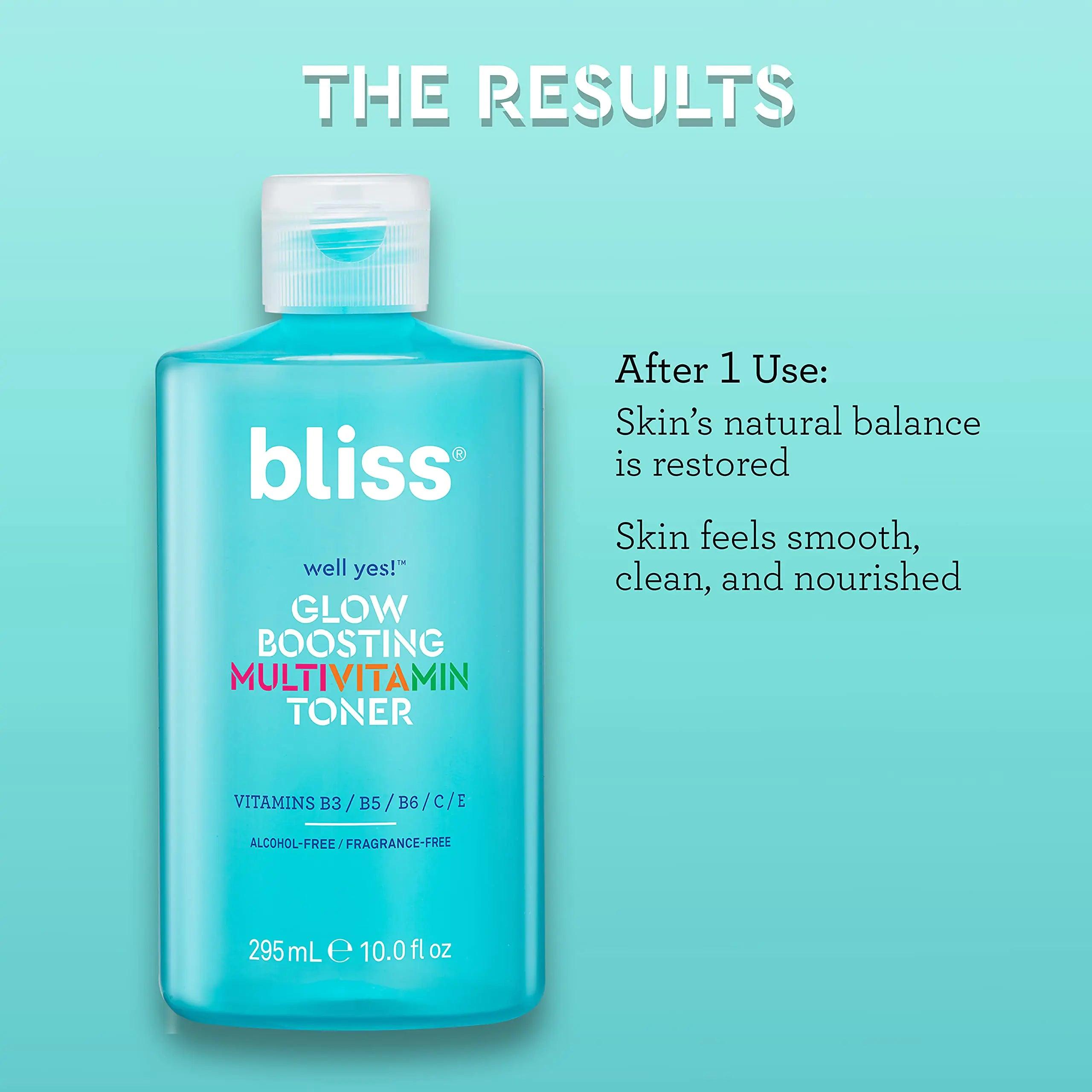 Bliss Well Yes Hydrating Toner with Vitamin B3, B5, B6, C & E - Brightens, Soothes, and Balances Skin - Alcohol-Free, Ideal for Sensitive & Oily Skin Glow Boosting Toner - Evallys.com # #