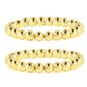 Badu Gold Bead Bracelet for Women 14K Gold Plated Bead Ball Bracelet Stretchable Elastic Hypoallergenic Bohemian Stackable Bracelet Style-25 - Evallys.com # #