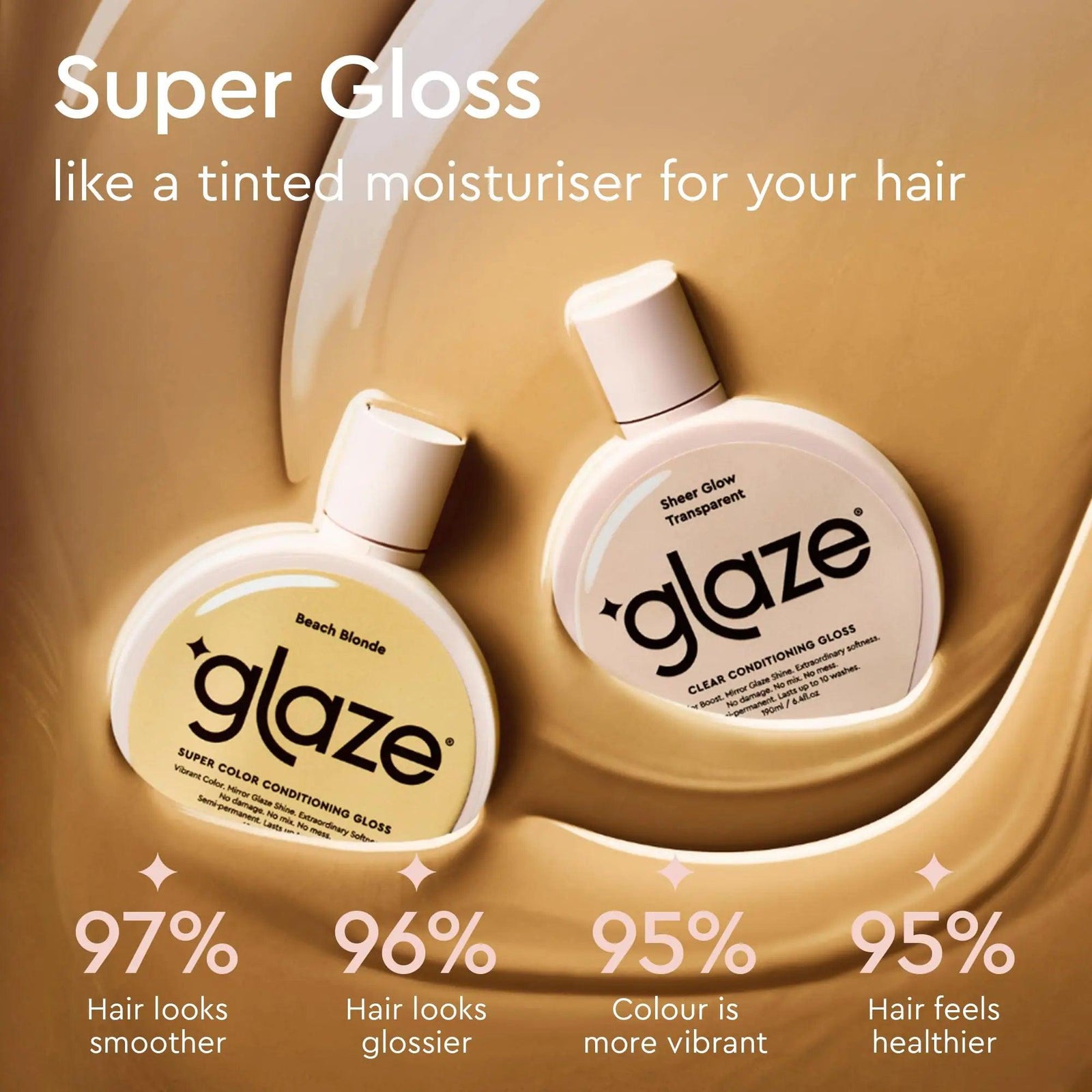 Glaze Super Gloss Color Conditioning Hair Gloss – Like a Tinted Moisturizer for Warm Blonde Hair – Boosts Color, Repairs the Look of Damage & Adds Mirror Shine – Beach Blonde, 6.4 oz - Evallys.com # #