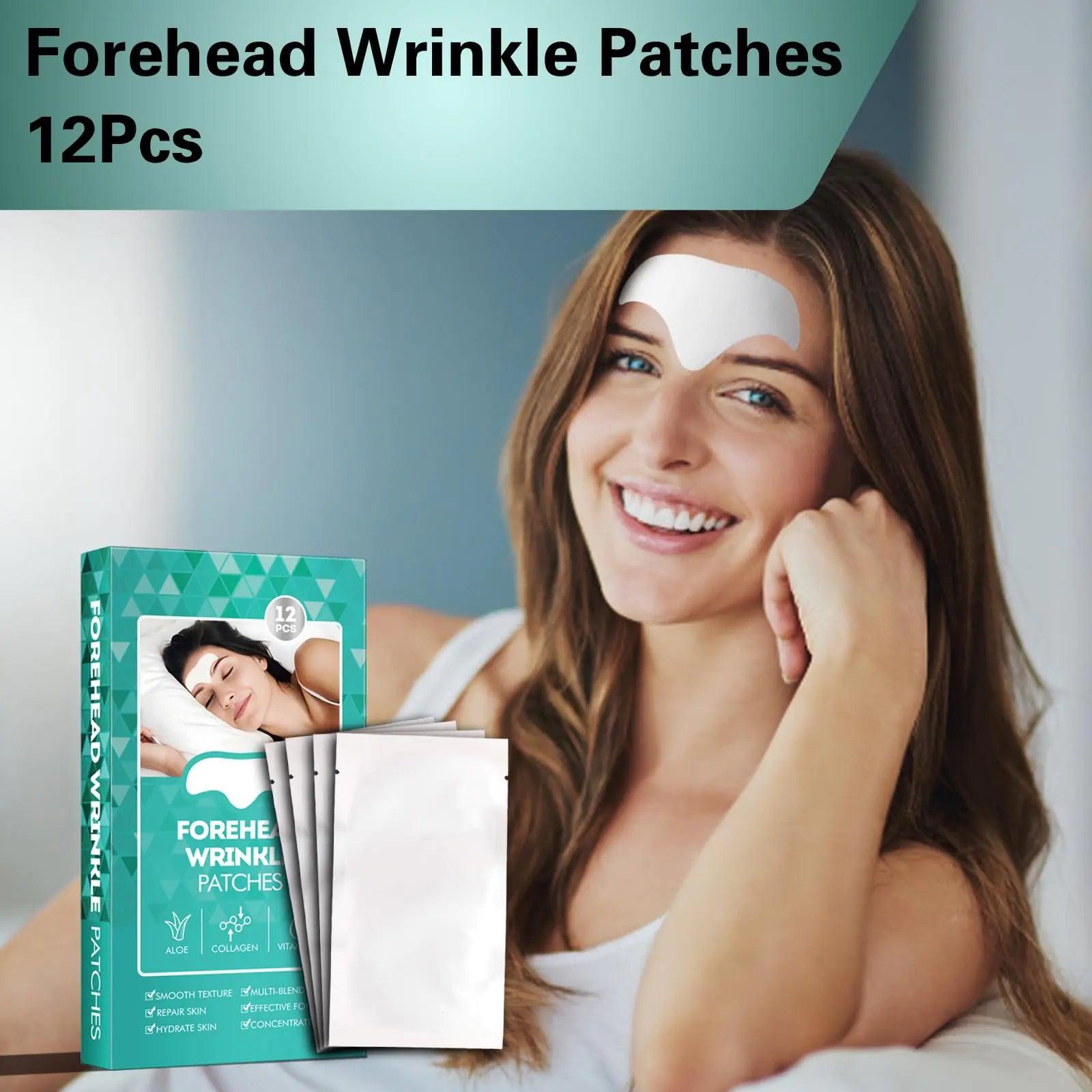 Forehead Wrinkle Patches 12pcs - Smooth Fine Lines & Wrinkles, Anti-Wrinkle Patches with Hydrolyzed Collagen with Aloe,Vitamin E, Anti Wrinkle Patches, Forehead Wrinkles Treatment - Evallys.com # #