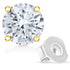 14K Gold 1/2 Cttw Round Brilliant Cut Lab Grown Diamond 4-Prong Classic Solitaire Stud Earrings - Evallys.com # #