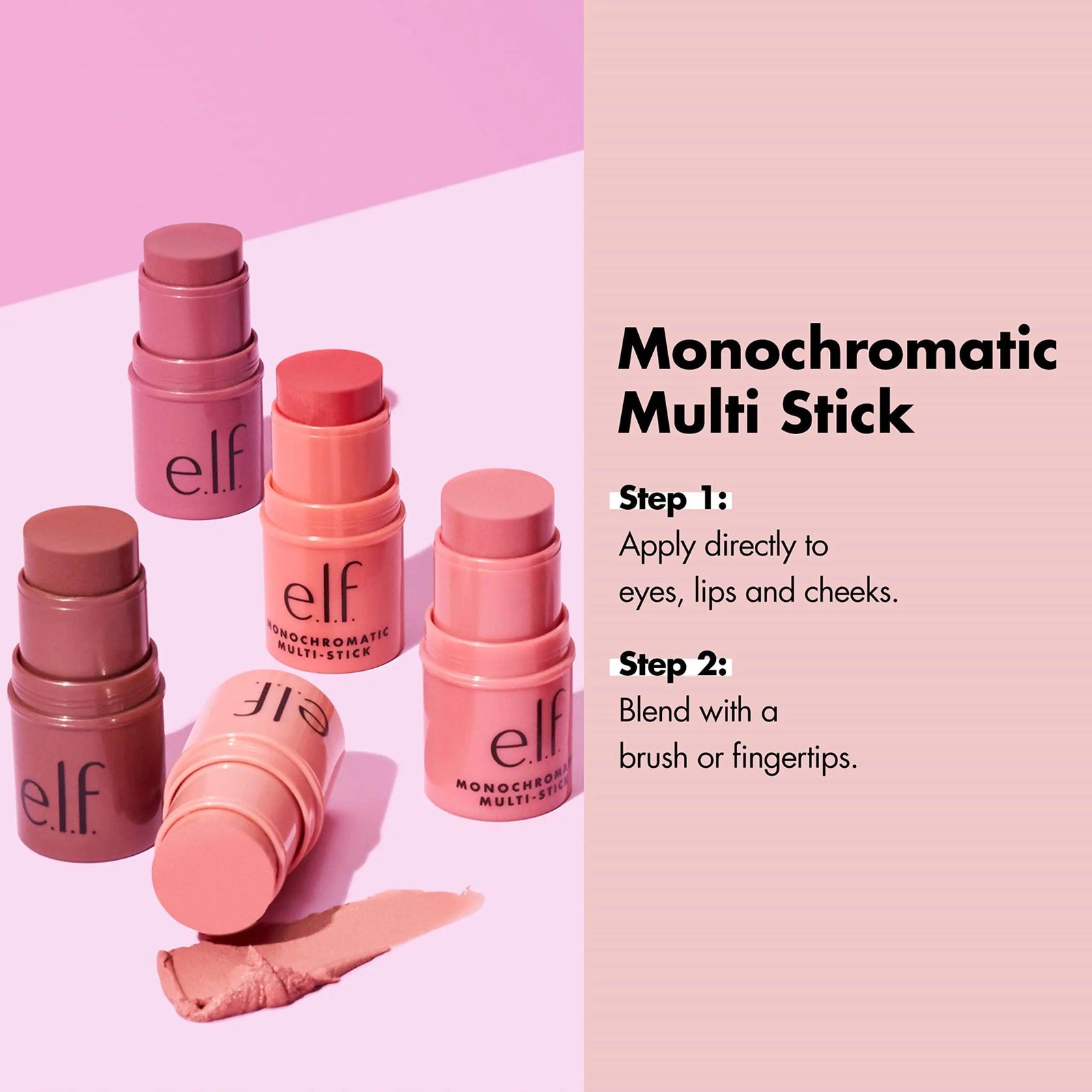 e.l.f. Monochromatic Multi Stick, Travel-Sized Luxuriously Creamy & Blendable Color For Eyes, Lips & Cheeks, Vegan & Cruelty-Free, Glimmering Guava 0.17 Ounce (Pack of 1) - Evallys.com # #