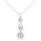 10K White Gold 1/4 cttw 3-Stone Diamond Drop Twisted Pendant Necklace (I-J, I2-I3) - Evallys.com # #