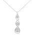 10K White Gold 1/4 cttw 3-Stone Diamond Drop Twisted Pendant Necklace (I-J, I2-I3) - Evallys.com # #