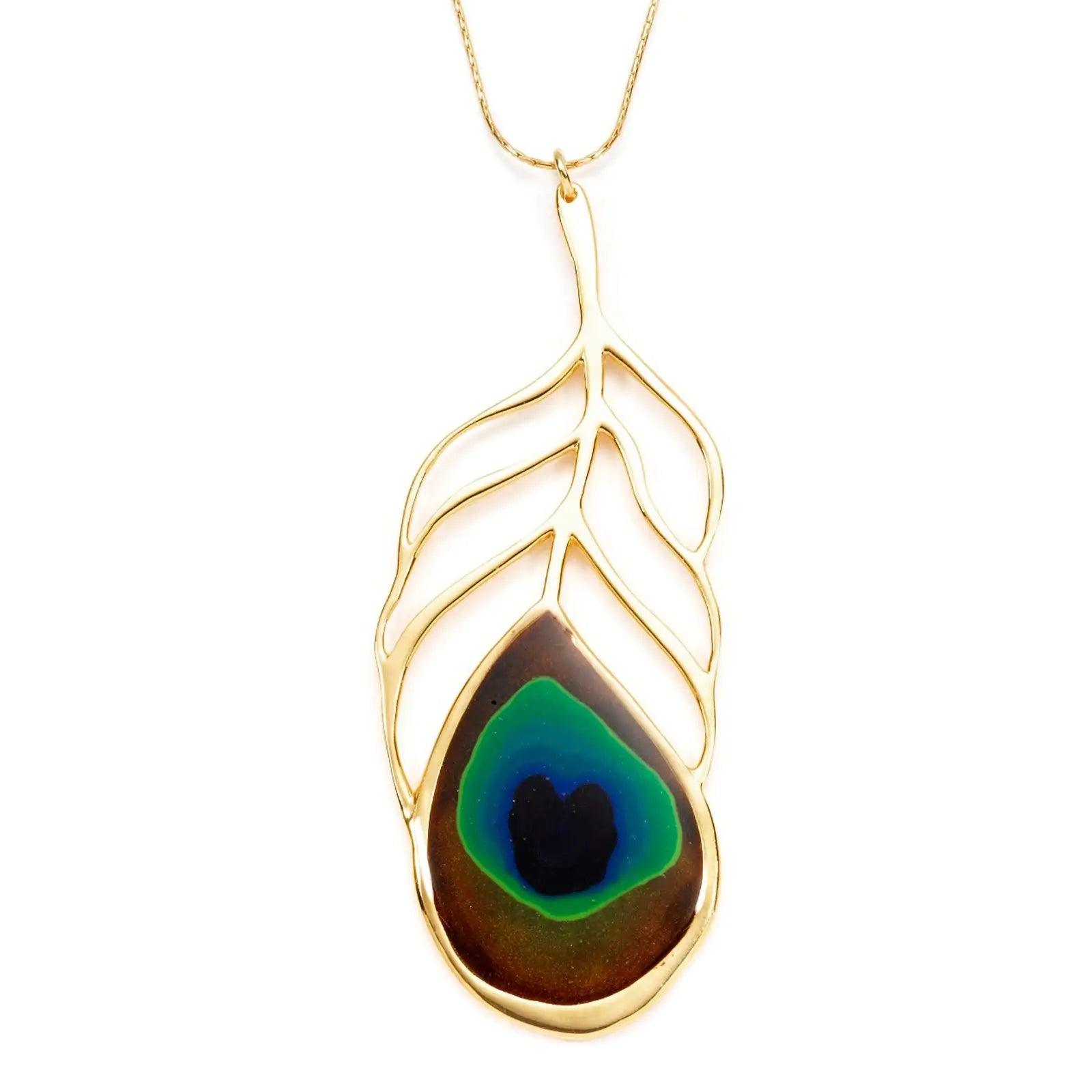 Peacock Feather Necklace - Evallys.com