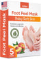 Foot Peel Mask (5 Pairs) - Foot Mask for Baby Soft Skin - Remove Dead Skin, Dry, Cracked Feet & Callus, Foot Spa, Made with Aloe Vera Extract for Women and Men Feet Peeling Mask Exfoliating, Peach 5 Pair (Pack of 1) - Evallys.com # #