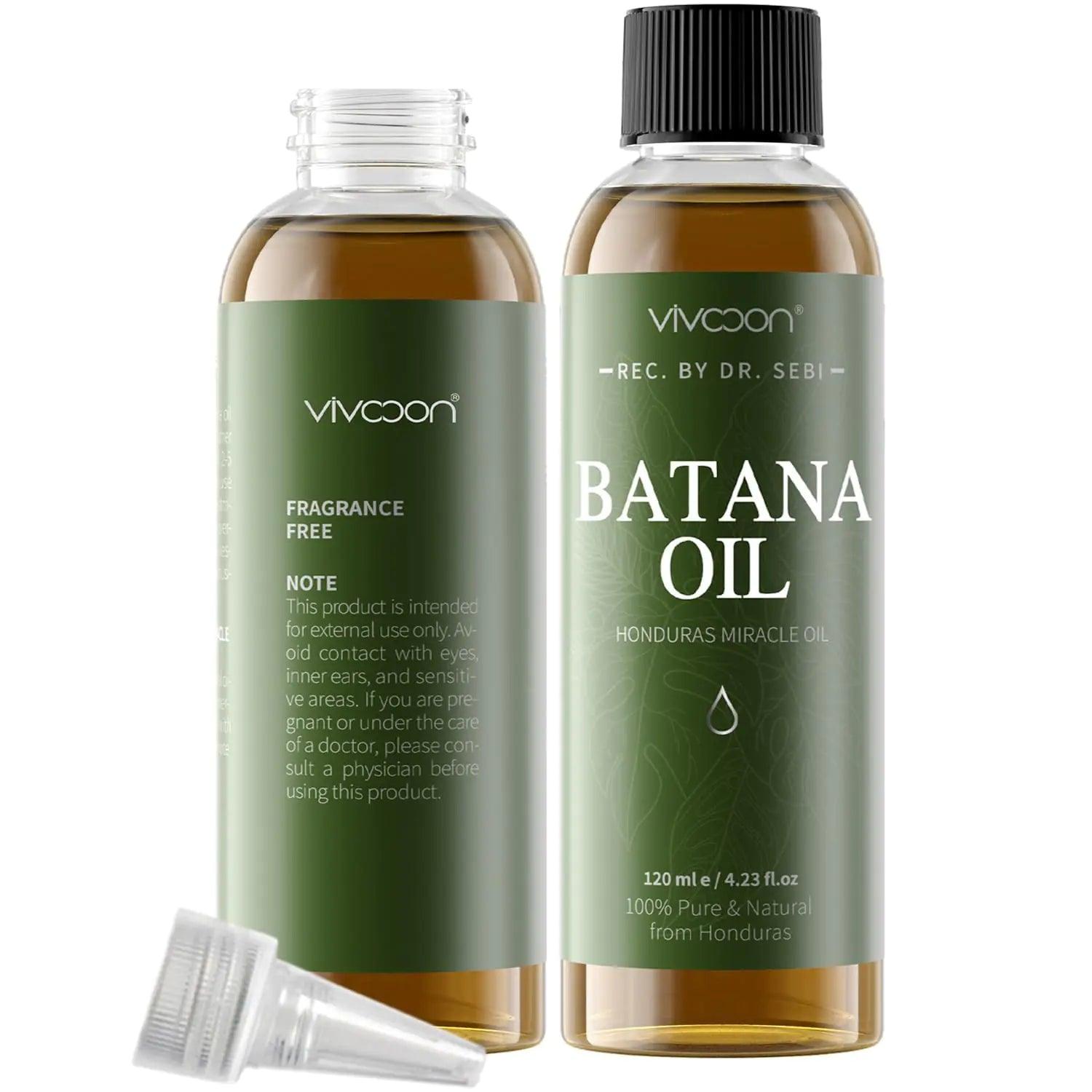 Batana Oil for Hair Growth, 100% Pure & Natural Raw Batana Oil, Dr. Sebi Organic Oil from Honduras, Care for Hair Thickness & Scalp & Skin, 4.23 fl oz, 1 Bottle with 2 Caps - Evallys.com # #