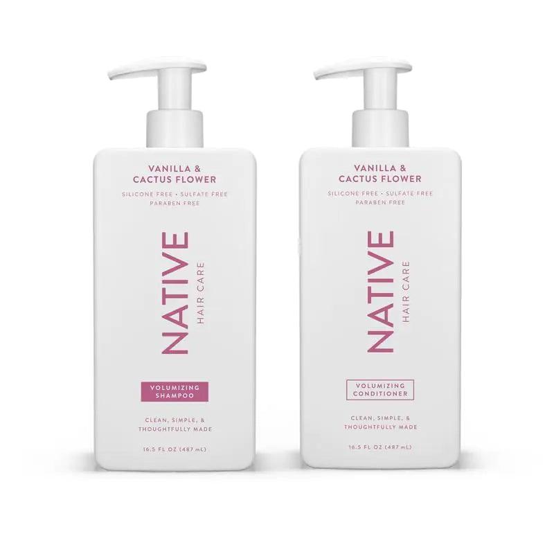 Native Vanilla & Cactus Flower Shampoo and Conditioner Contain Naturally Derived Ingredients |All Hair Type Color & Treated, Fine to Dry Damaged, Sulfate & Dye Free - 2-Pack - Evallys.com # #