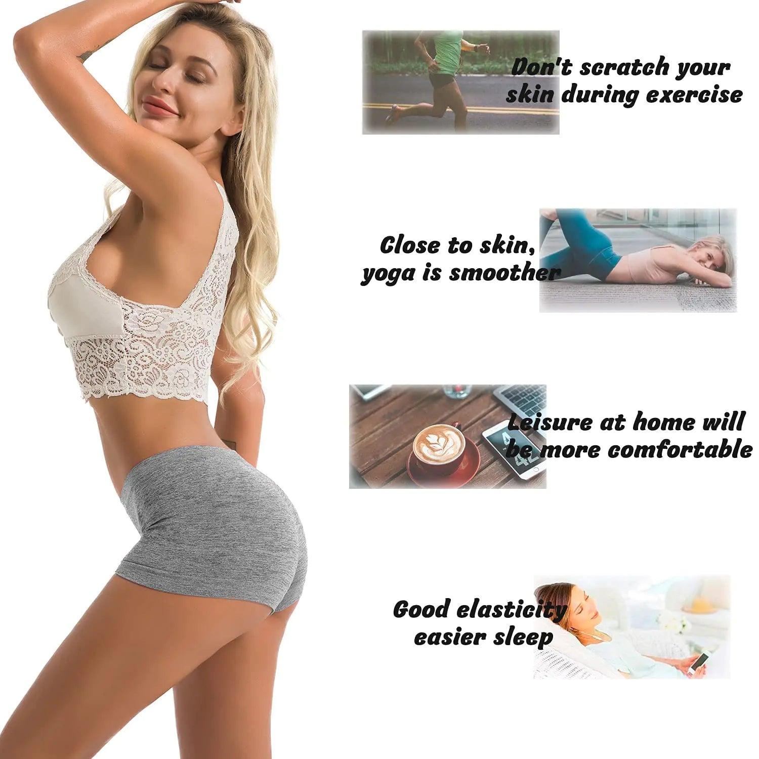R RUXIA Women's Boyshort Panties Seamless Nylon Underwear Stretch Boxer Briefs 5 Pack X-Small B004 - Evallys.com # #