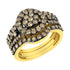 10K Yellow Gold and Black Rhodium Plated .925 Sterling Silver 1 3/5 Round-Cut Diamond Cocktail Ring (J-K Color, I1-I2 Clarity) - Evallys.com # #