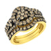 10K Yellow Gold and Black Rhodium Plated .925 Sterling Silver 1 3/5 Round-Cut Diamond Cocktail Ring (J-K Color, I1-I2 Clarity) - Evallys.com # #