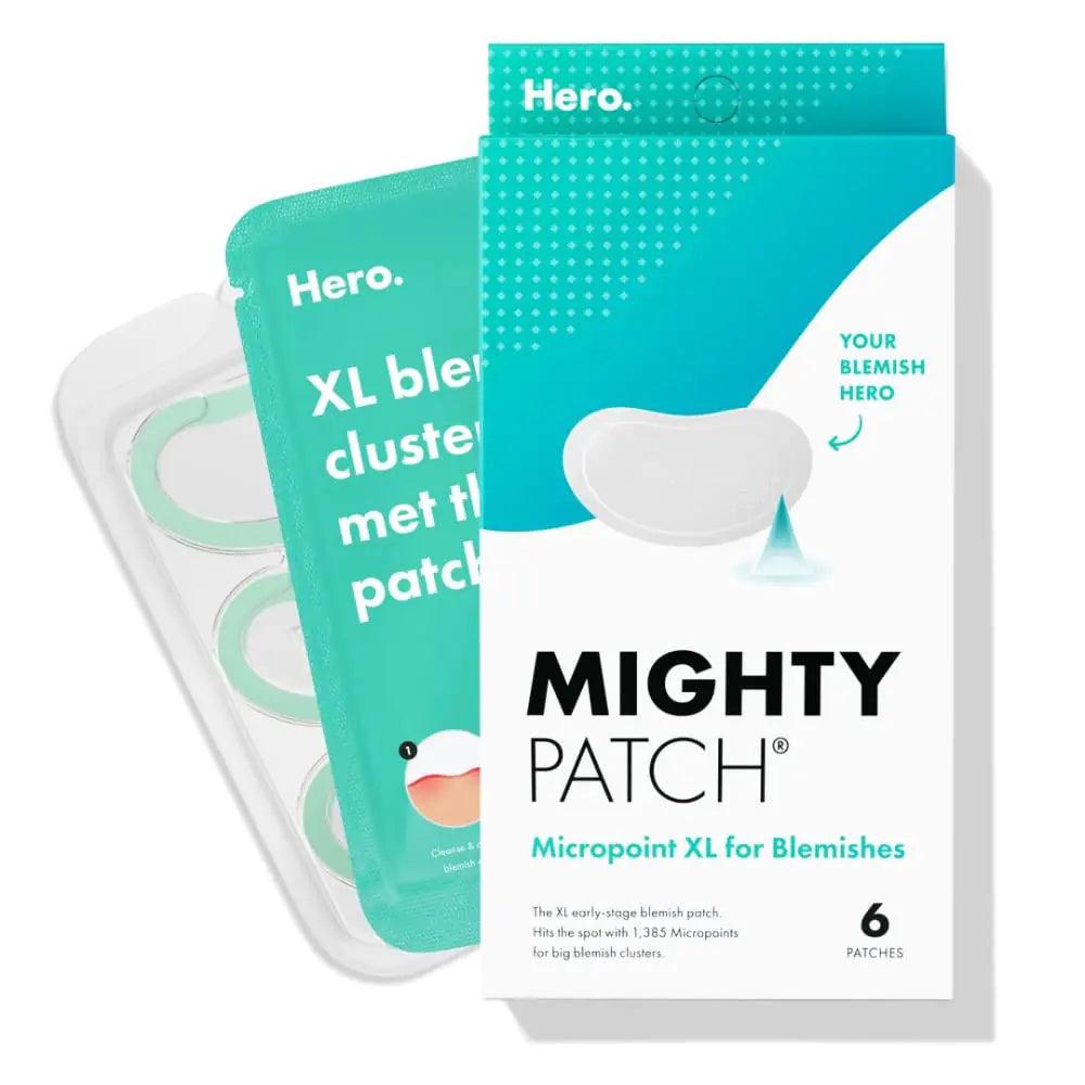 Hero Cosmetics Mighty Patch Micropoint™ XL for Blemishes - Hydrocolloid Acne Spot Treatment Patch for Early Stage Zits and Hidden Pimples, 1,385 Proprietary Micropoints (6 Count) 6 Count (Pack of 1) - Evallys.com # #