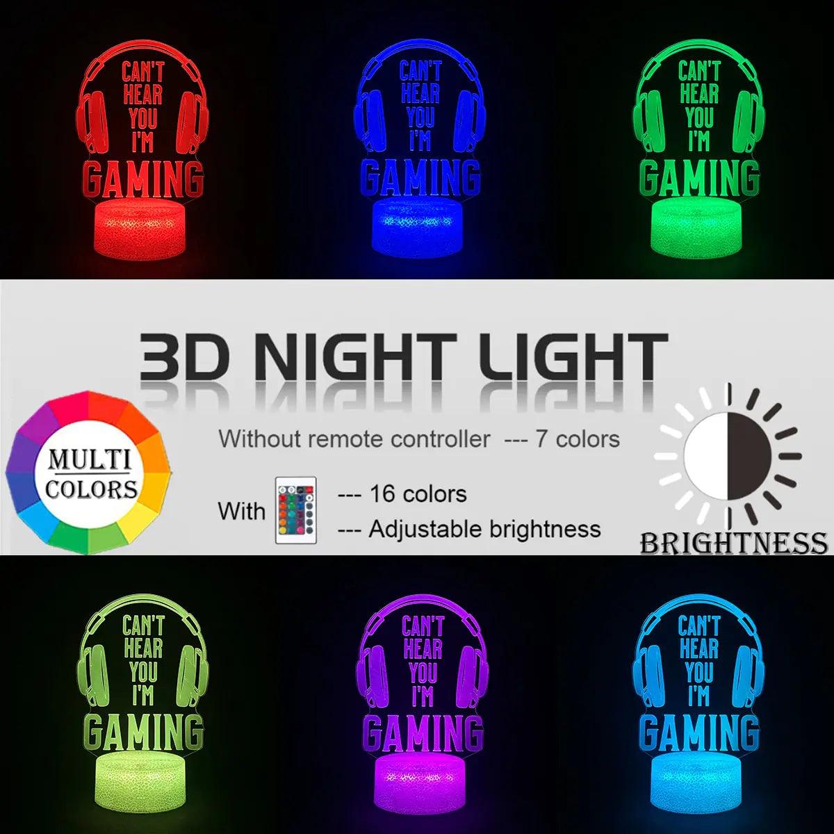 3D RGB LED Gaming Lamp - Evallys.com # #