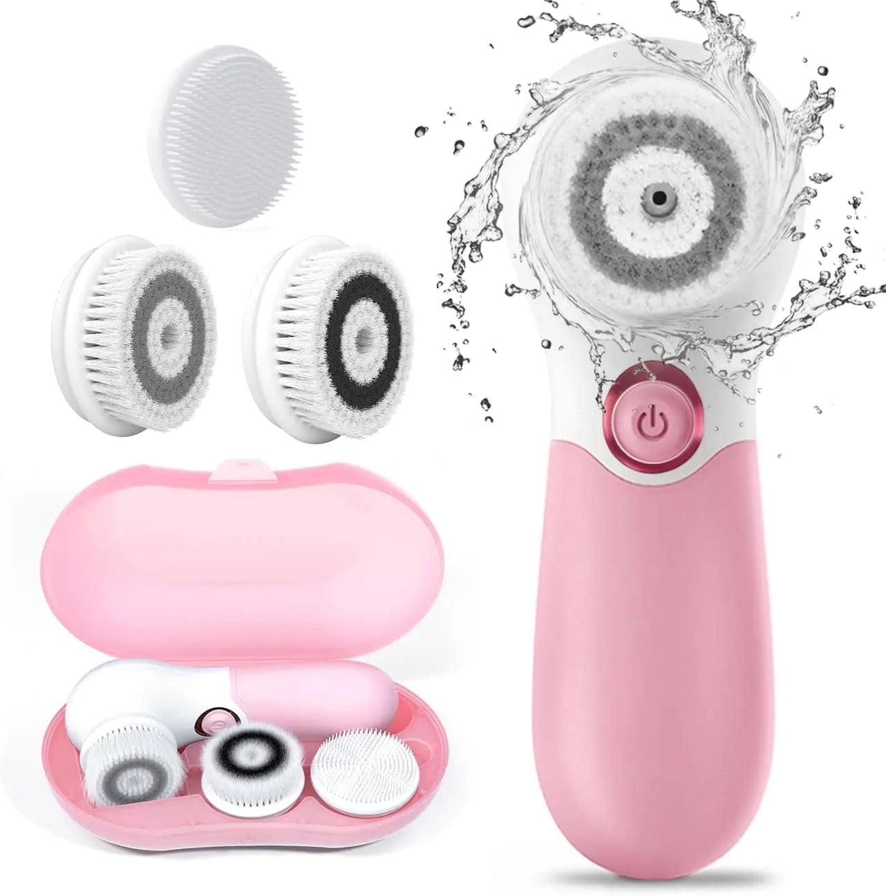 Face Brush Electric Face Cleansing Brush Skin Cleansing Face Scrubber with 3 Brush Heads TOUCHBeauty Spin Brush for Deep Cleansing Exfoliation, Facial Cleanser Brush for Massaging Pink - Evallys.com # #