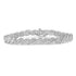 .925 Sterling Silver 1.0 cttw Pave Set Round Diamond Tear Shaped Link Bracelet - Evallys.com # #