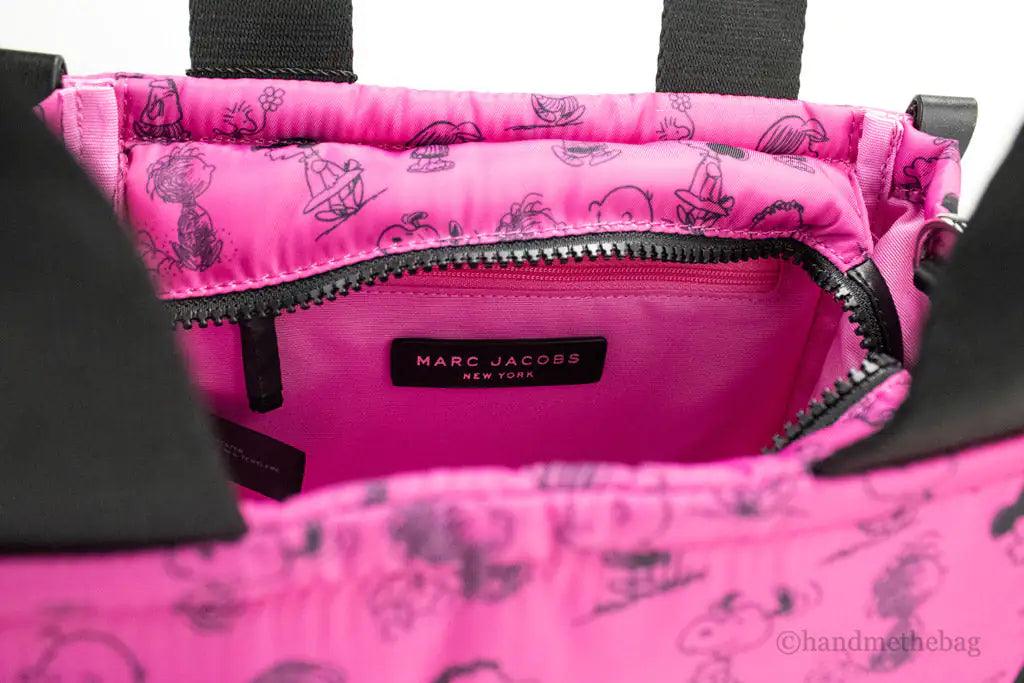 Marc Jacobs X Peanuts Mini Fuchsia Puffy Nylon Tote - Evallys.com # #